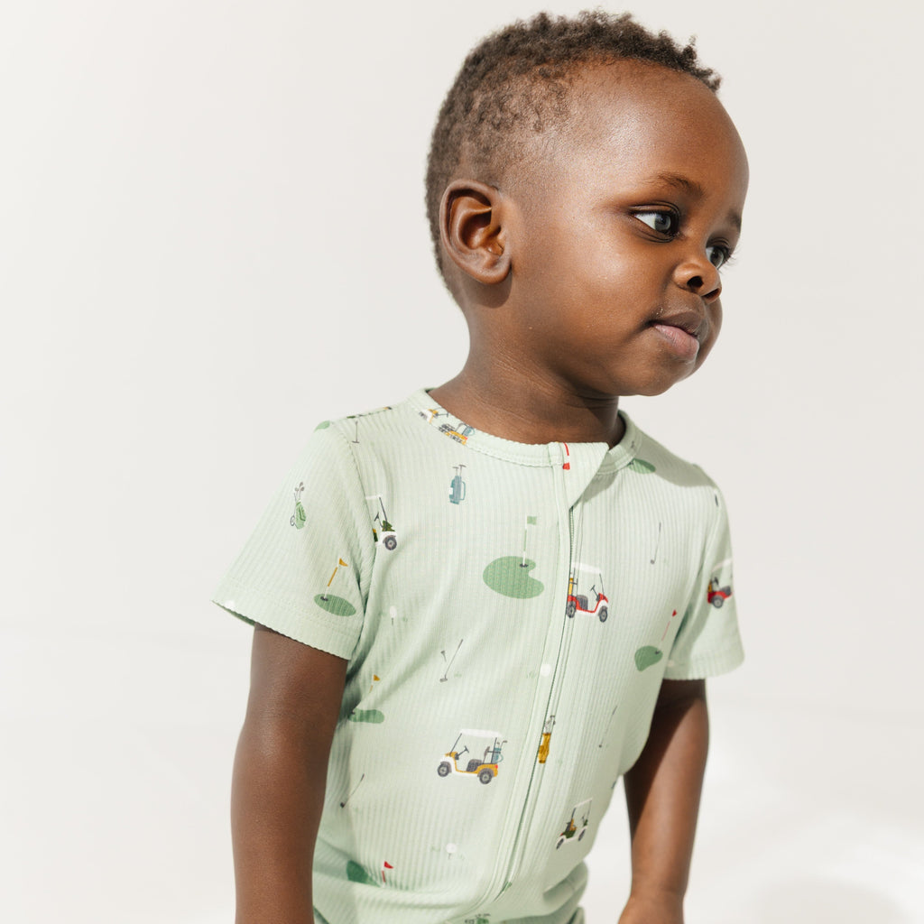 Golf Small Ribbed Summer Zip Romper