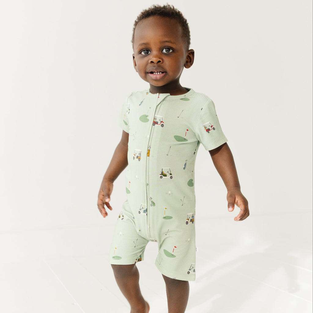 Golf Small Ribbed Summer Zip Romper