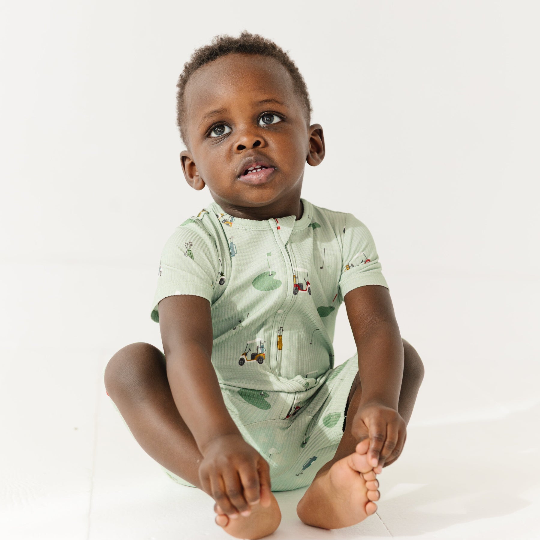 Golf Small Ribbed Summer Zip Romper