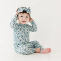 Bluebell Blossoms Small Ribbed Zip Romper