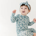 Bluebell Blossoms Small Ribbed Zip Romper