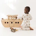 Noah's Ark Small Ribbed Zip Romper