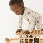 Noah's Ark Small Ribbed Zip Romper