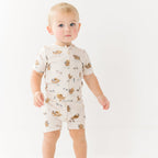 Noah's Ark Small Ribbed Summer Zip Romper