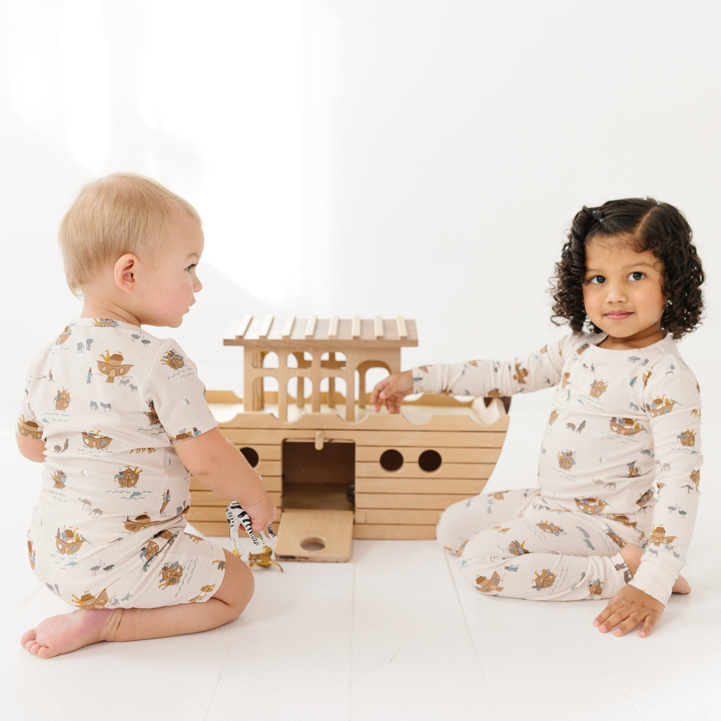Noah's Ark Small Ribbed Summer Zip Romper
