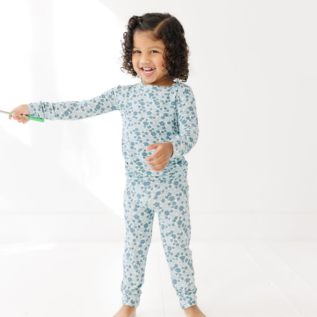 Bluebell Blossoms Small Ribbed Two-Piece Set