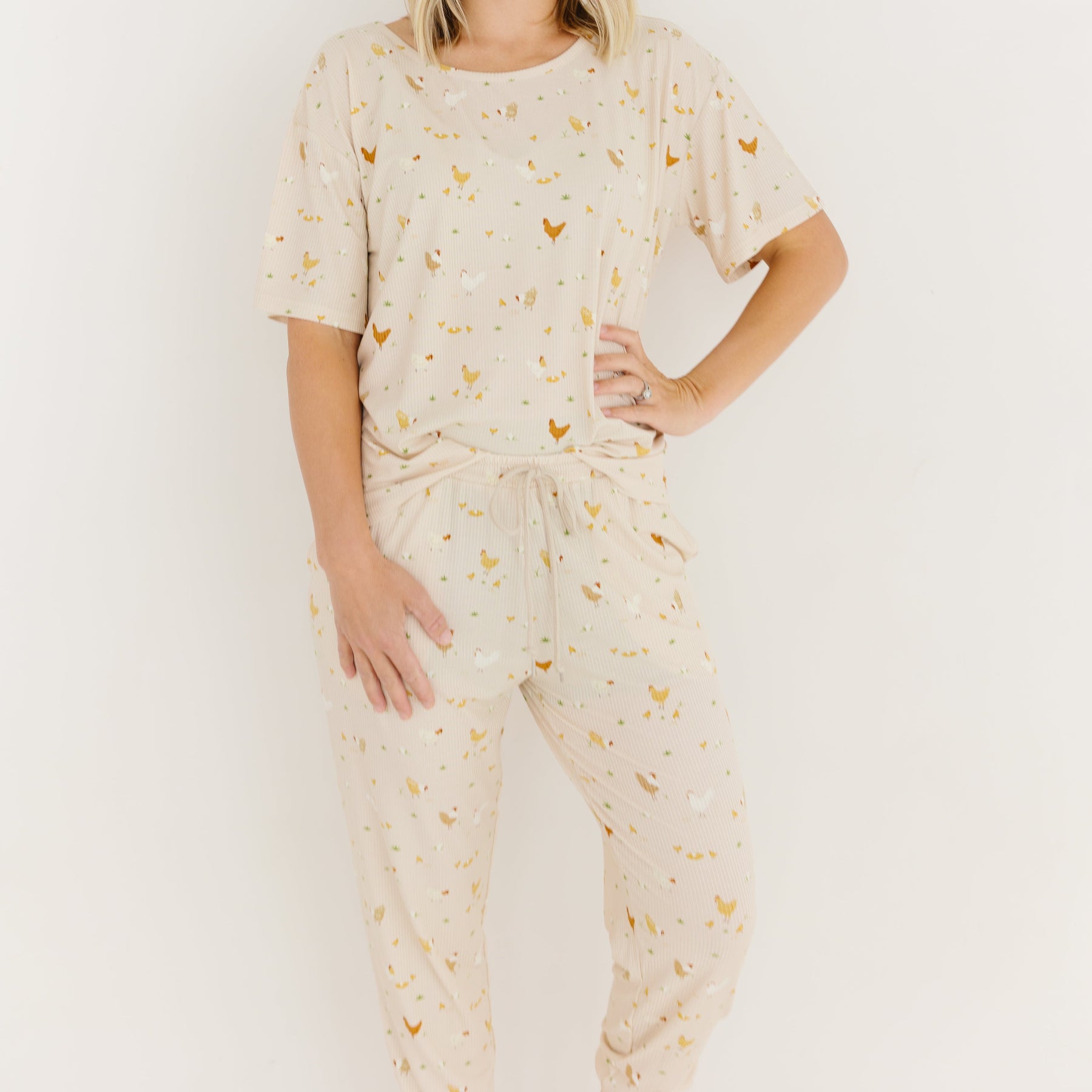 Chickens Small Ribbed Women's Pants