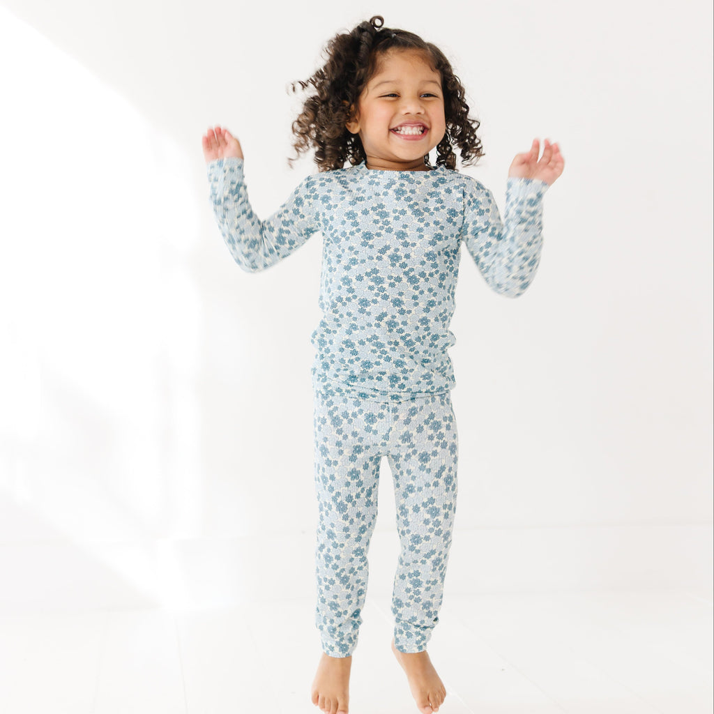 Bluebell Blossoms Small Ribbed Two-Piece Set