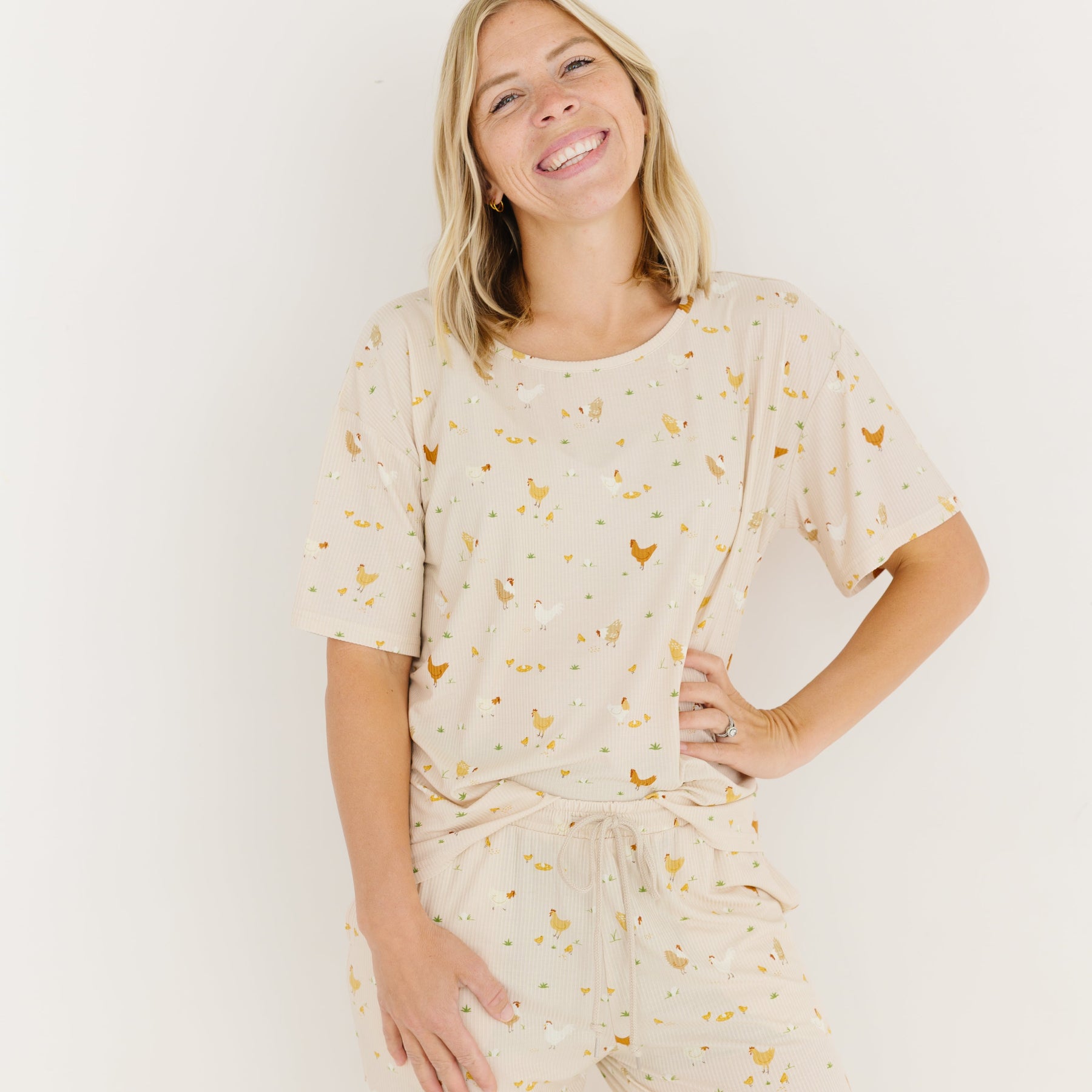 Chickens Small Ribbed Women's Pants