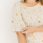 Chickens Small Ribbed Women's Short Sleeve Top