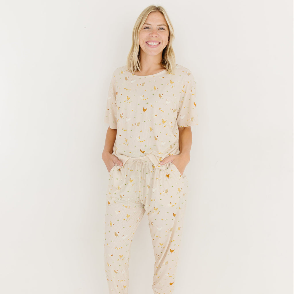 Chickens Small Ribbed Women's Pants