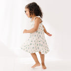 Morning Meadow Small Ribbed Flutter Sleeve Dress