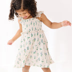 Morning Meadow Small Ribbed Flutter Sleeve Dress