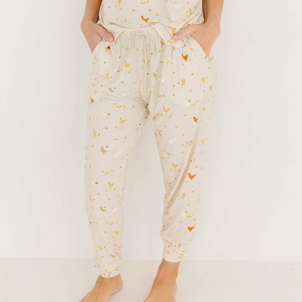 Chickens Small Ribbed Women's Pants