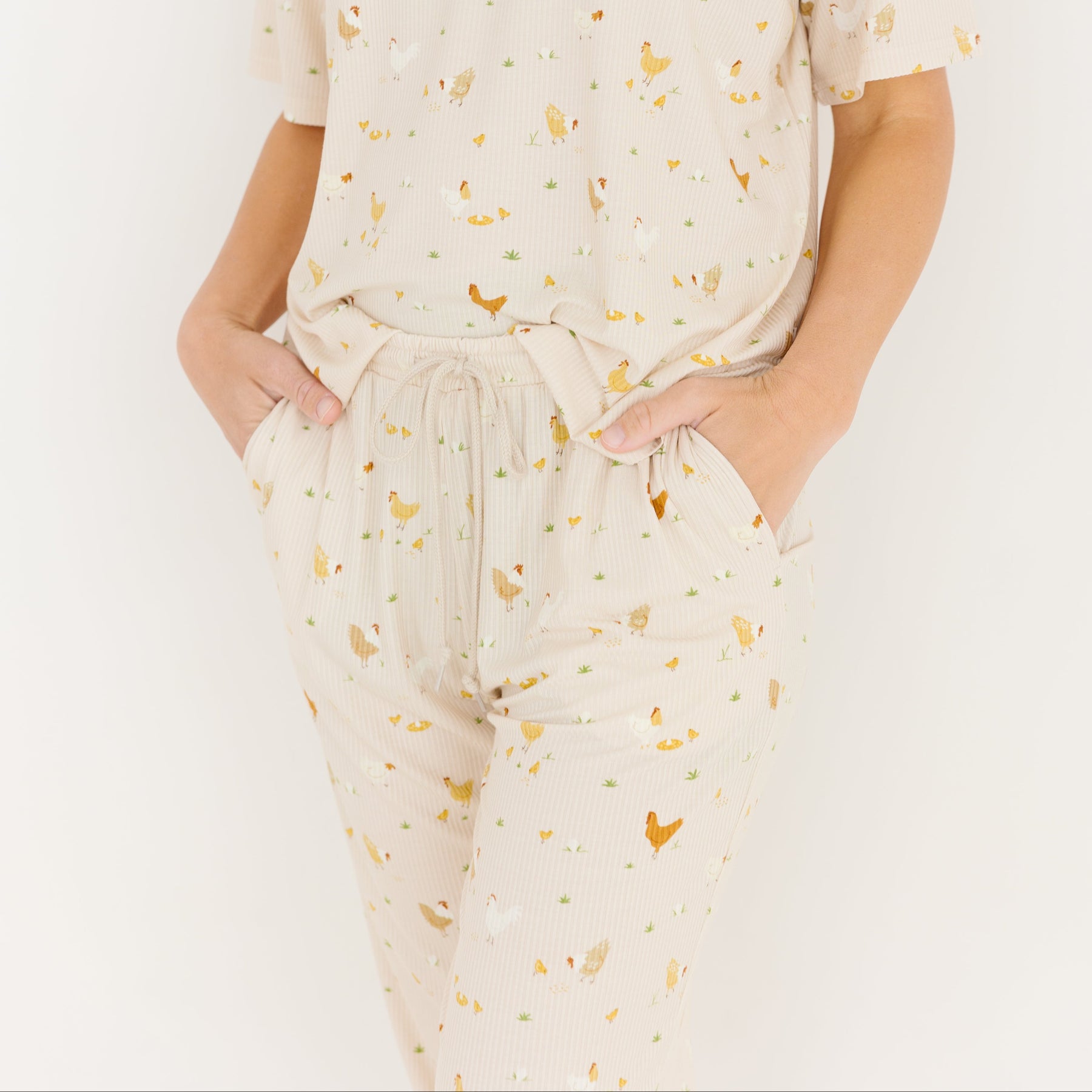 Chickens Small Ribbed Women's Pants