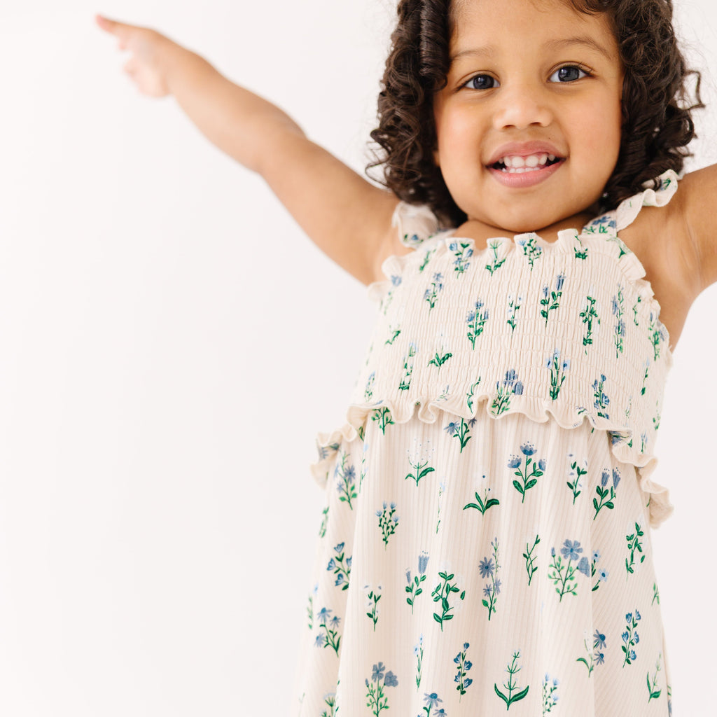 Morning Meadow Small Ribbed Flutter Sleeve Dress