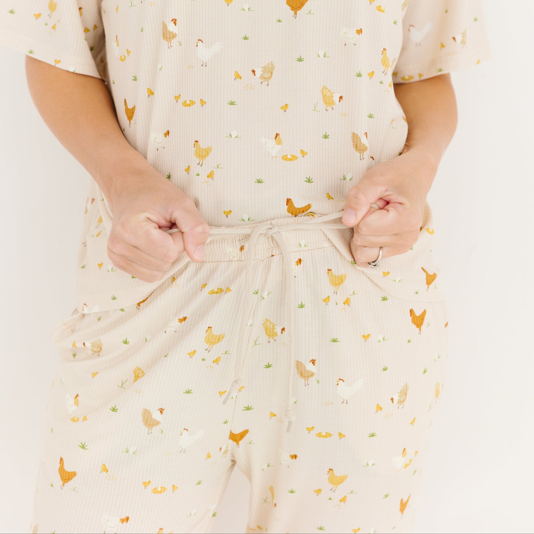 Chickens Small Ribbed Women's Pants