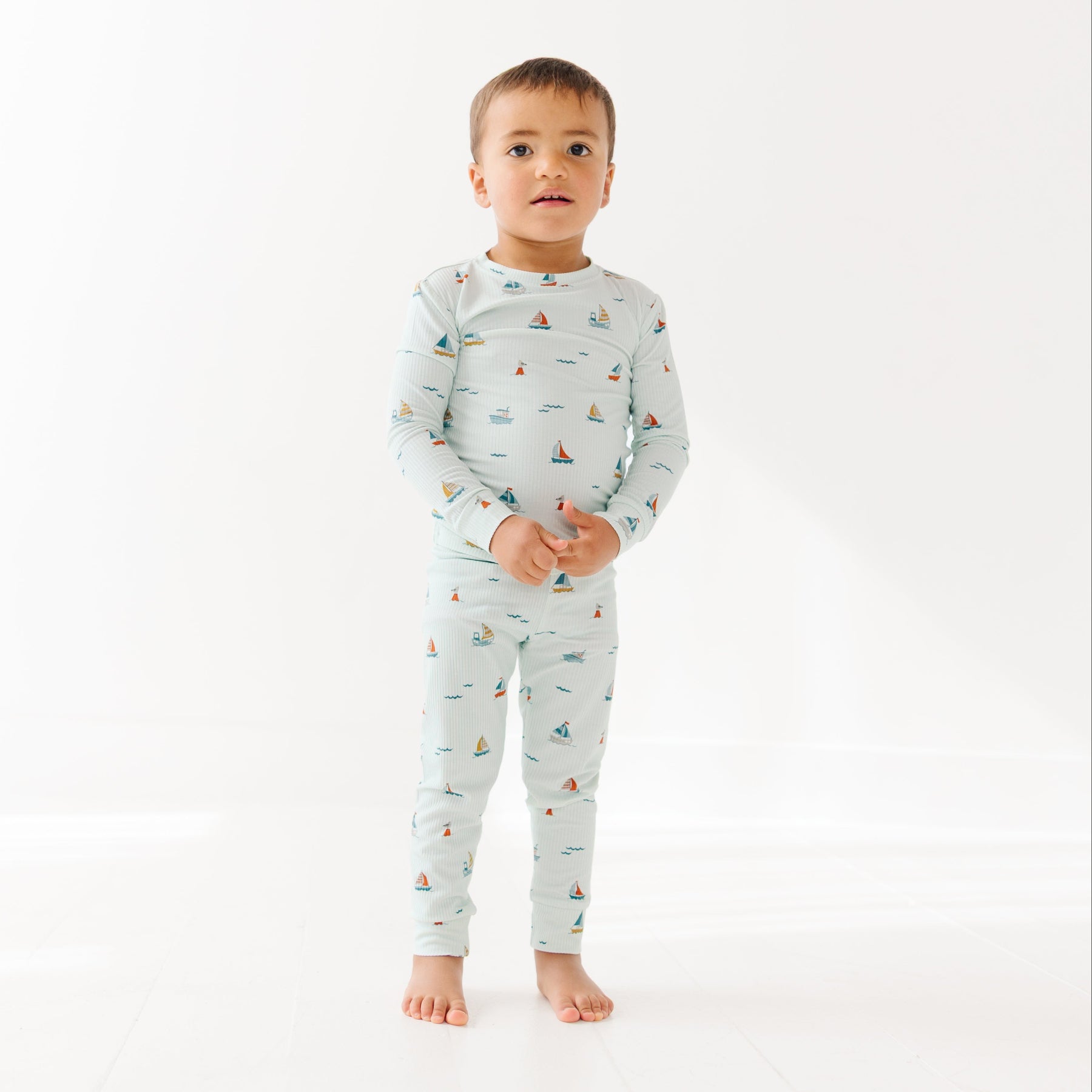 Nautical Boats Small Ribbed Two-Piece Set