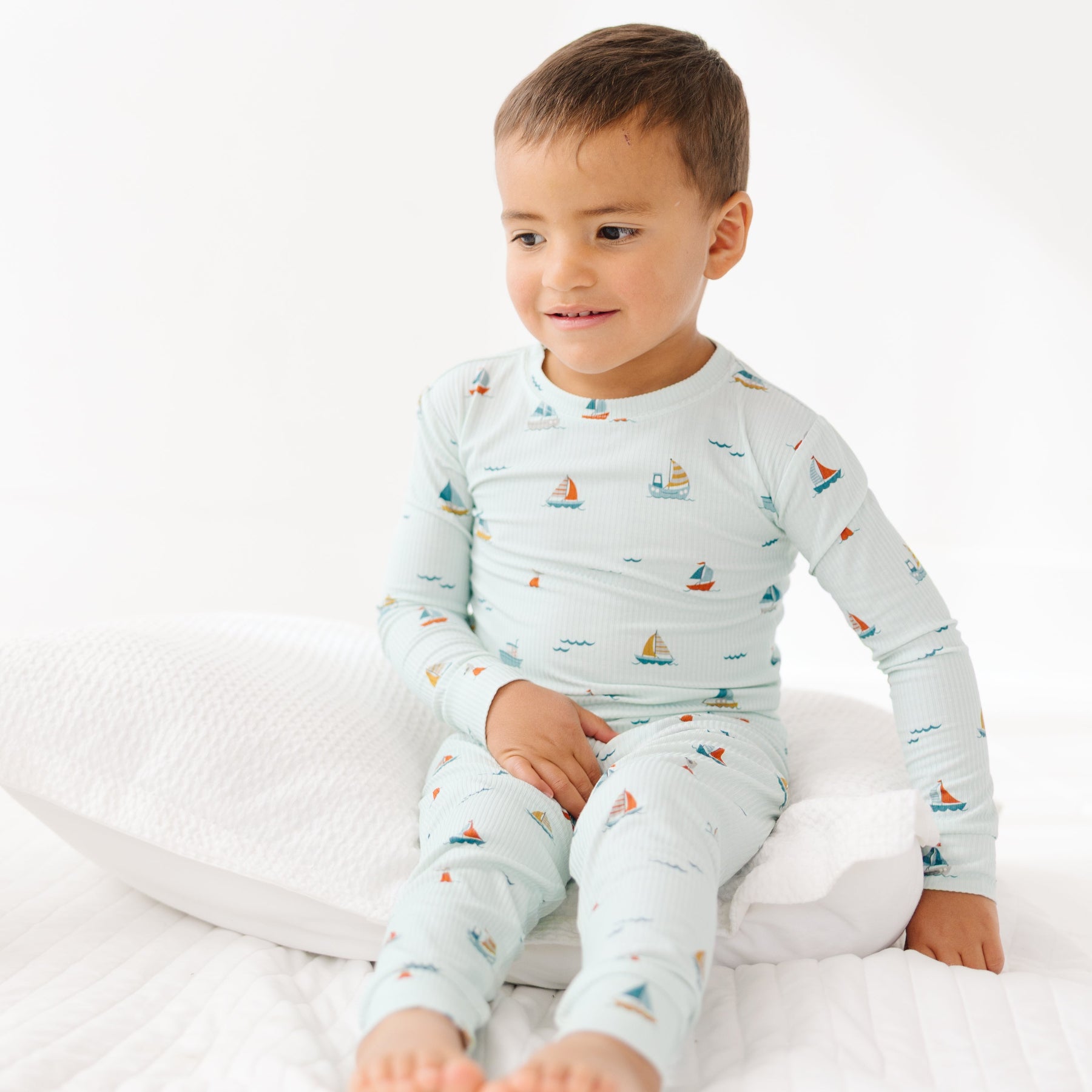 Nautical Boats Small Ribbed Two-Piece Set