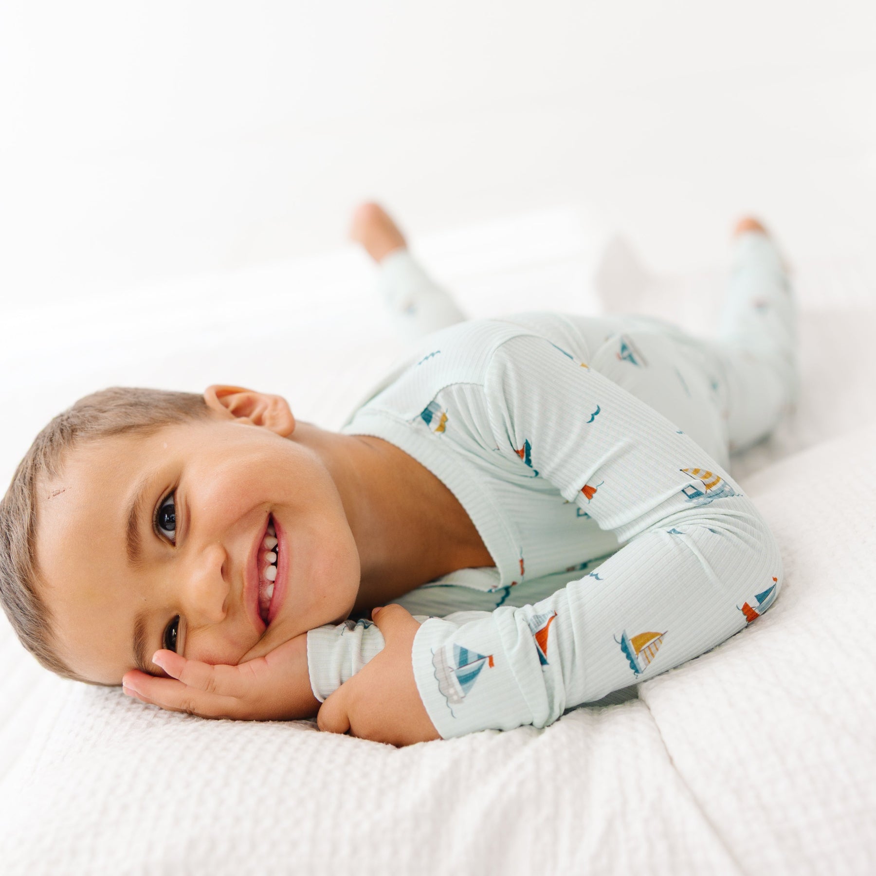 Nautical Boats Small Ribbed Two-Piece Set