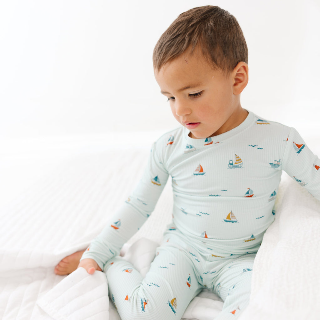 Nautical Boats Small Ribbed Two-Piece Set