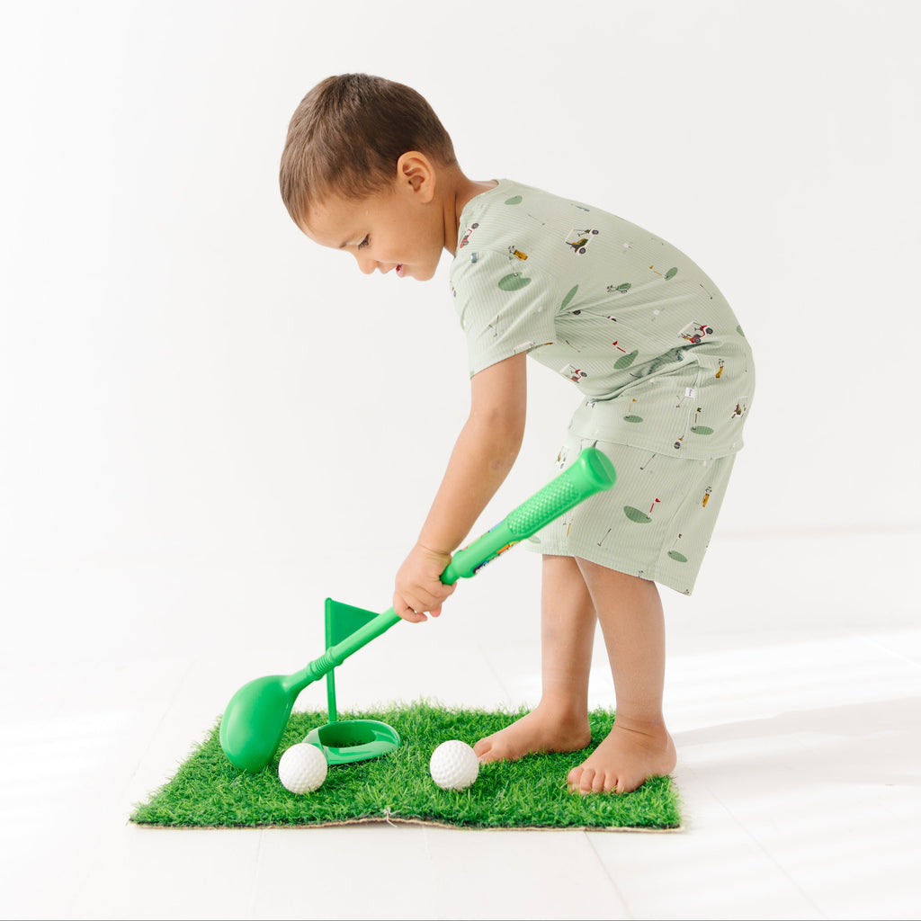 Golf Small Ribbed Shorts Two-Piece Set