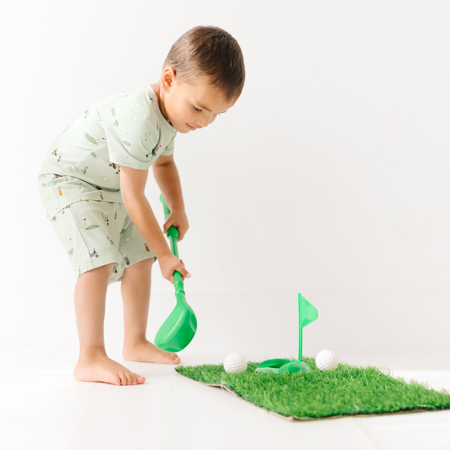 Golf Small Ribbed Shorts Two-Piece Set