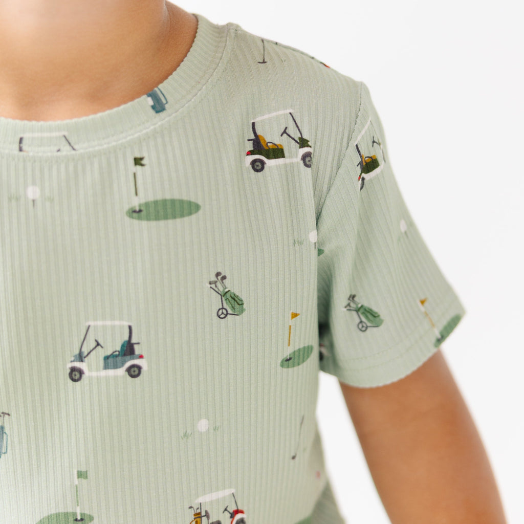 Golf Small Ribbed Shorts Two-Piece Set