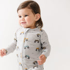 Monster Trucks Small Ribbed Zip Romper