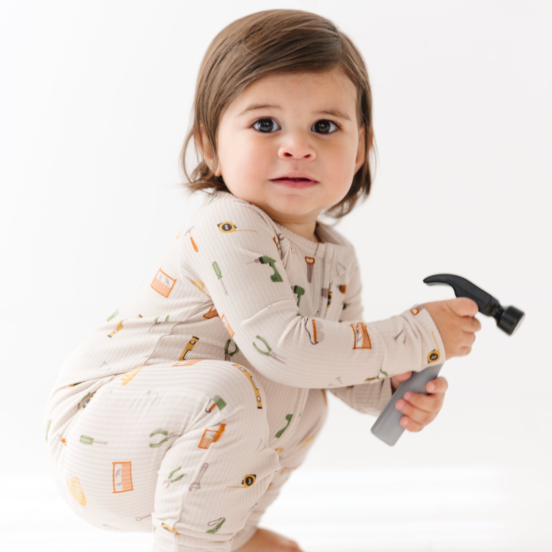 Tool Time Small Ribbed Zip Romper