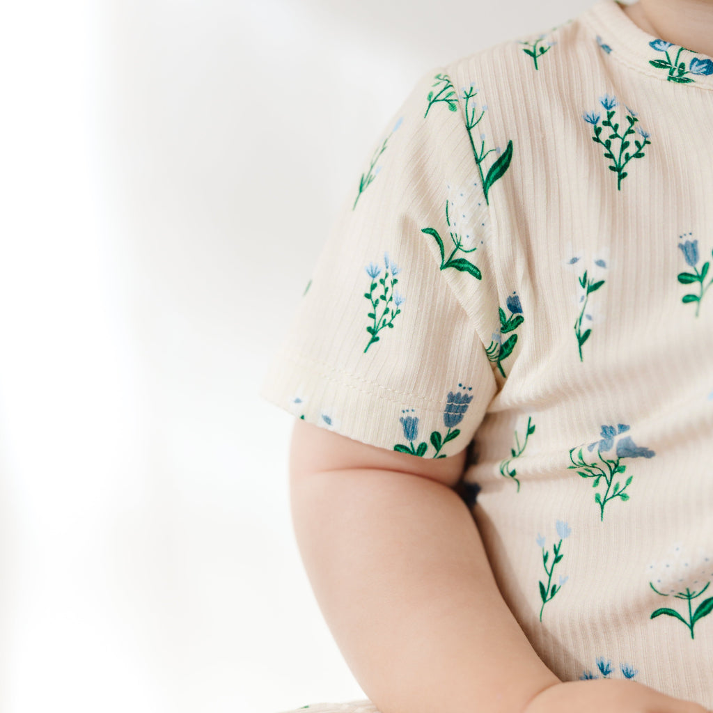 Morning Meadow Small Ribbed Summer Zip Romper