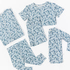 Bluebell Blossoms Small Ribbed Shorts Two-Piece Set