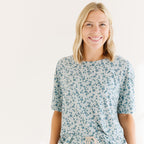 Bluebell Blossoms Small Ribbed Women's Shorts Set