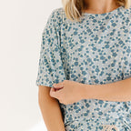 Bluebell Blossoms Small Ribbed Women's Shorts Set