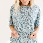 Bluebell Blossoms Small Ribbed Women's Shorts Set