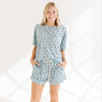 Bluebell Blossoms Small Ribbed Women's Shorts Set