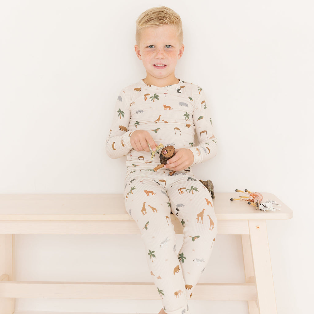 Zoo Day Small Ribbed Two-Piece Set