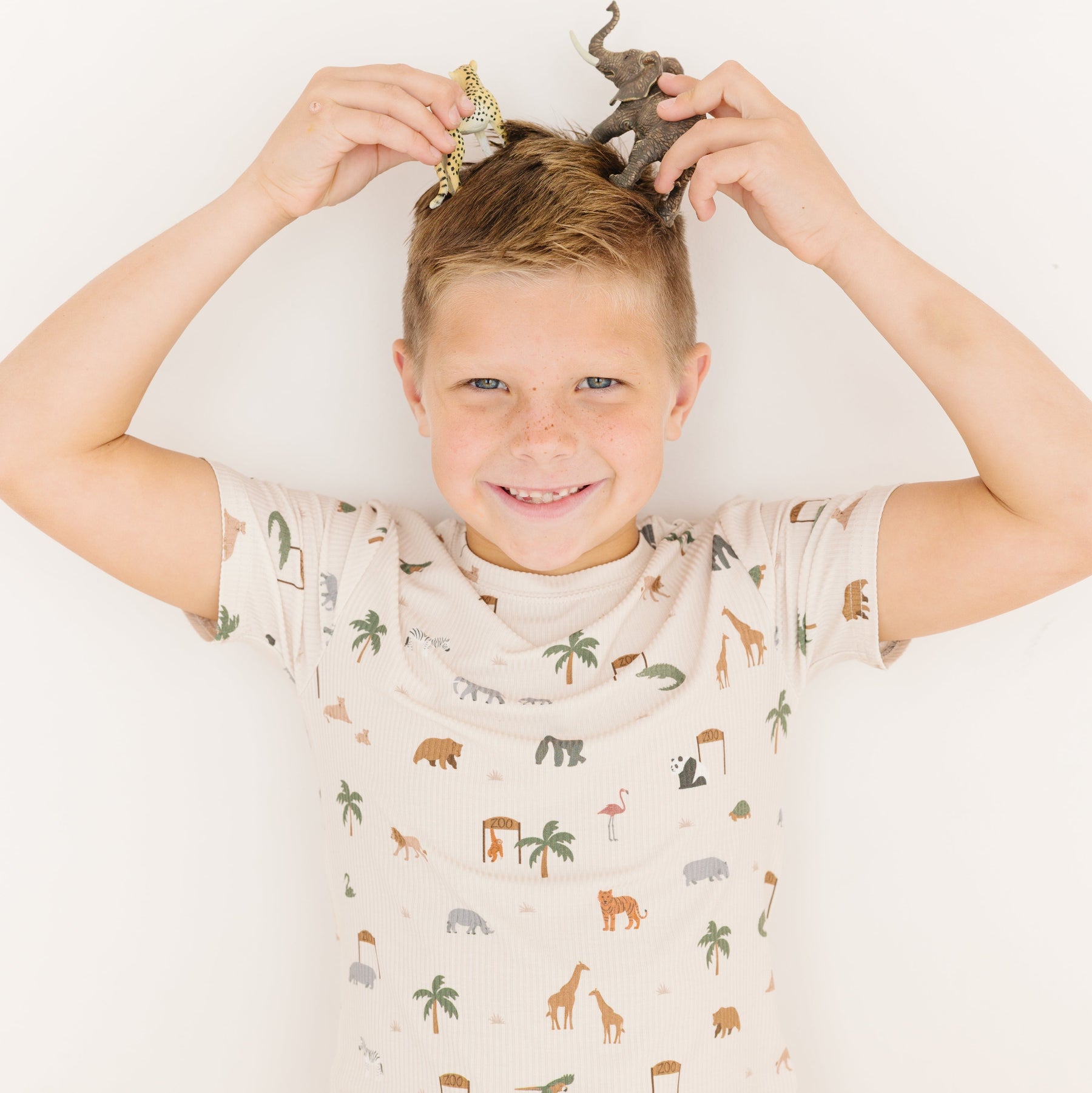 Zoo Day Small Ribbed Shorts Two-Piece Set