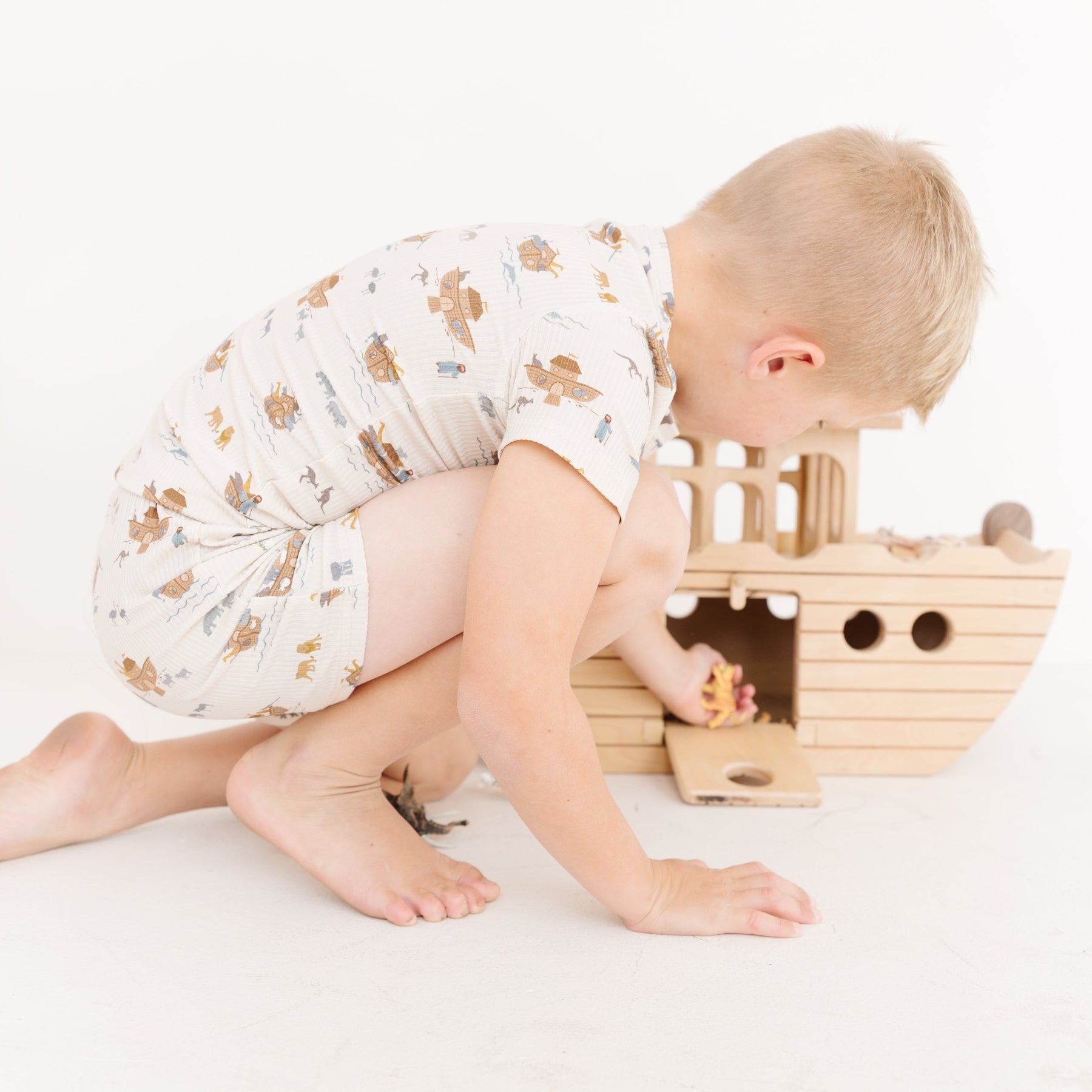 Noah's Ark Small Ribbed Shorts Two-Piece Set