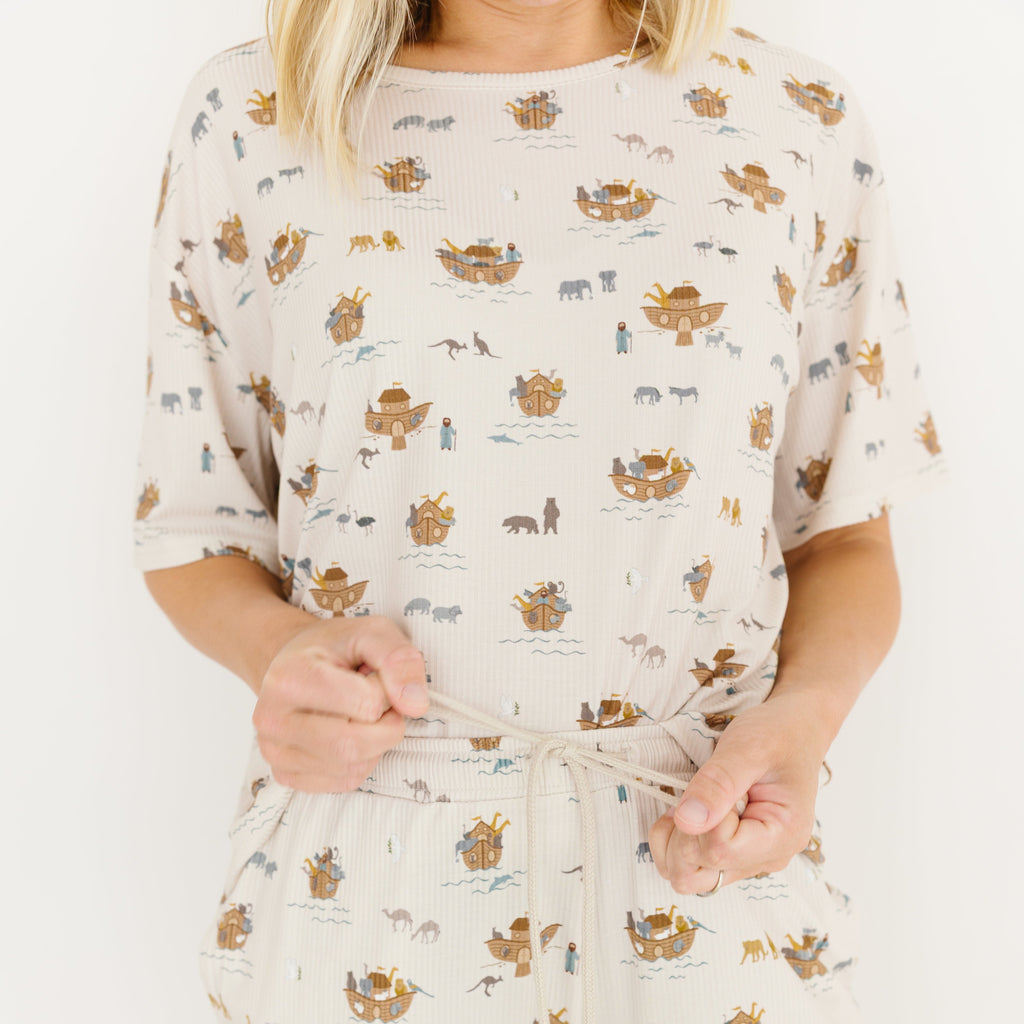 Noah's Ark Small Ribbed Women's Short Sleeve Top