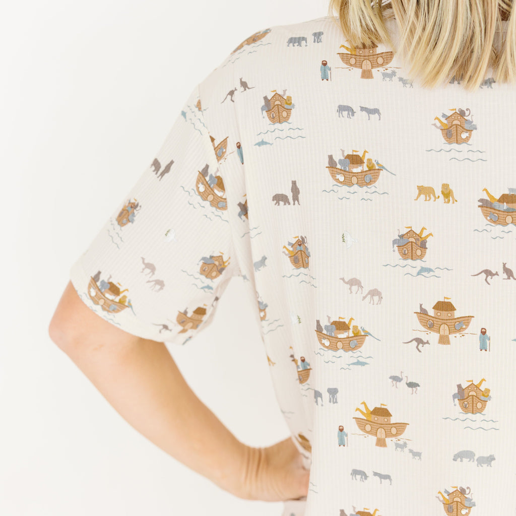 Noah's Ark Small Ribbed Women's Short Sleeve Top