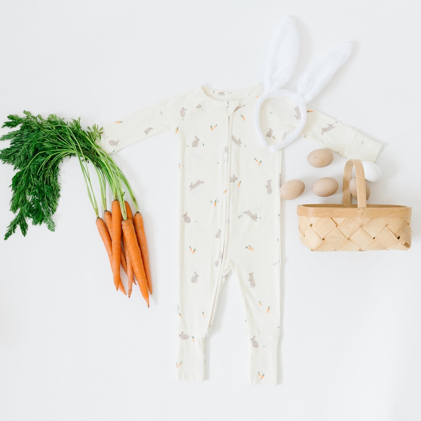 Bunnies Small Ribbed Zip Romper