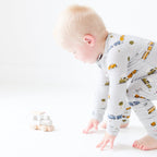 Trains Small Ribbed Zip Romper