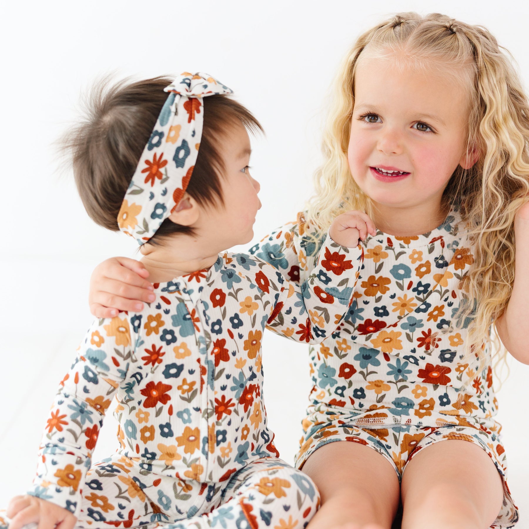Autumn Meadow Small Ribbed Shorts Two-Piece Set