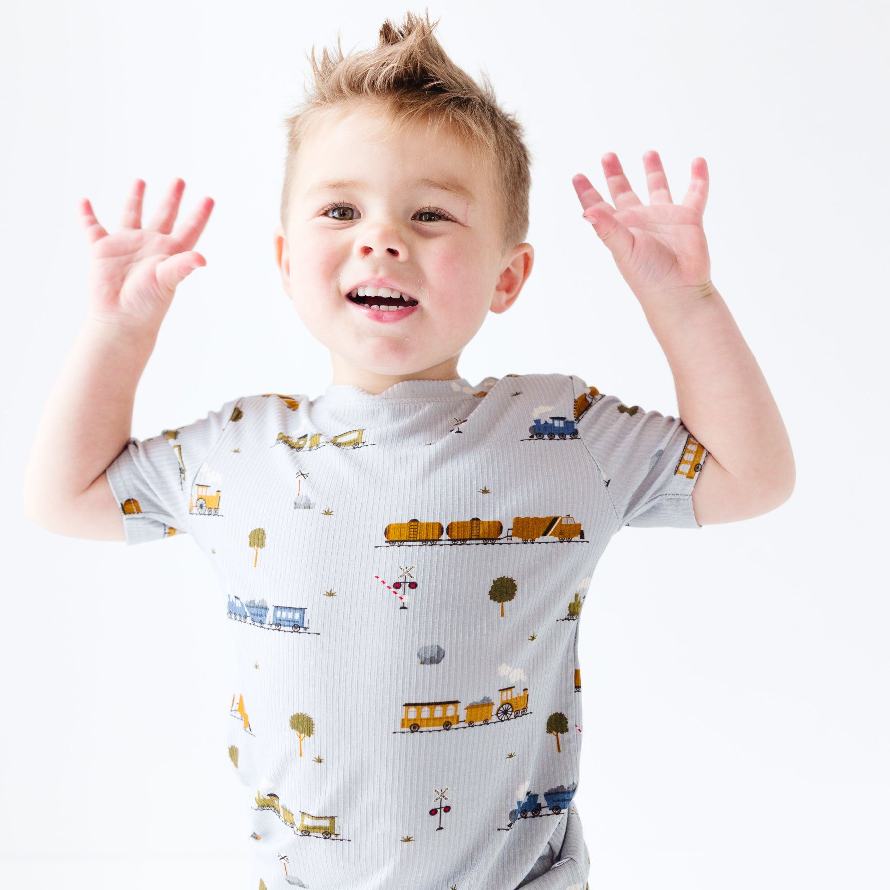 Trains Small Ribbed Shorts Two-Piece Set