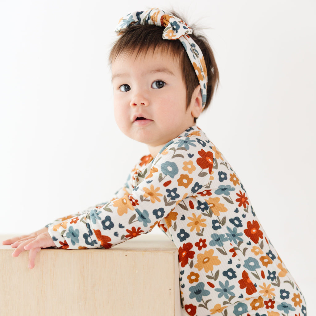 Autumn Meadow Small Ribbed Zip Romper
