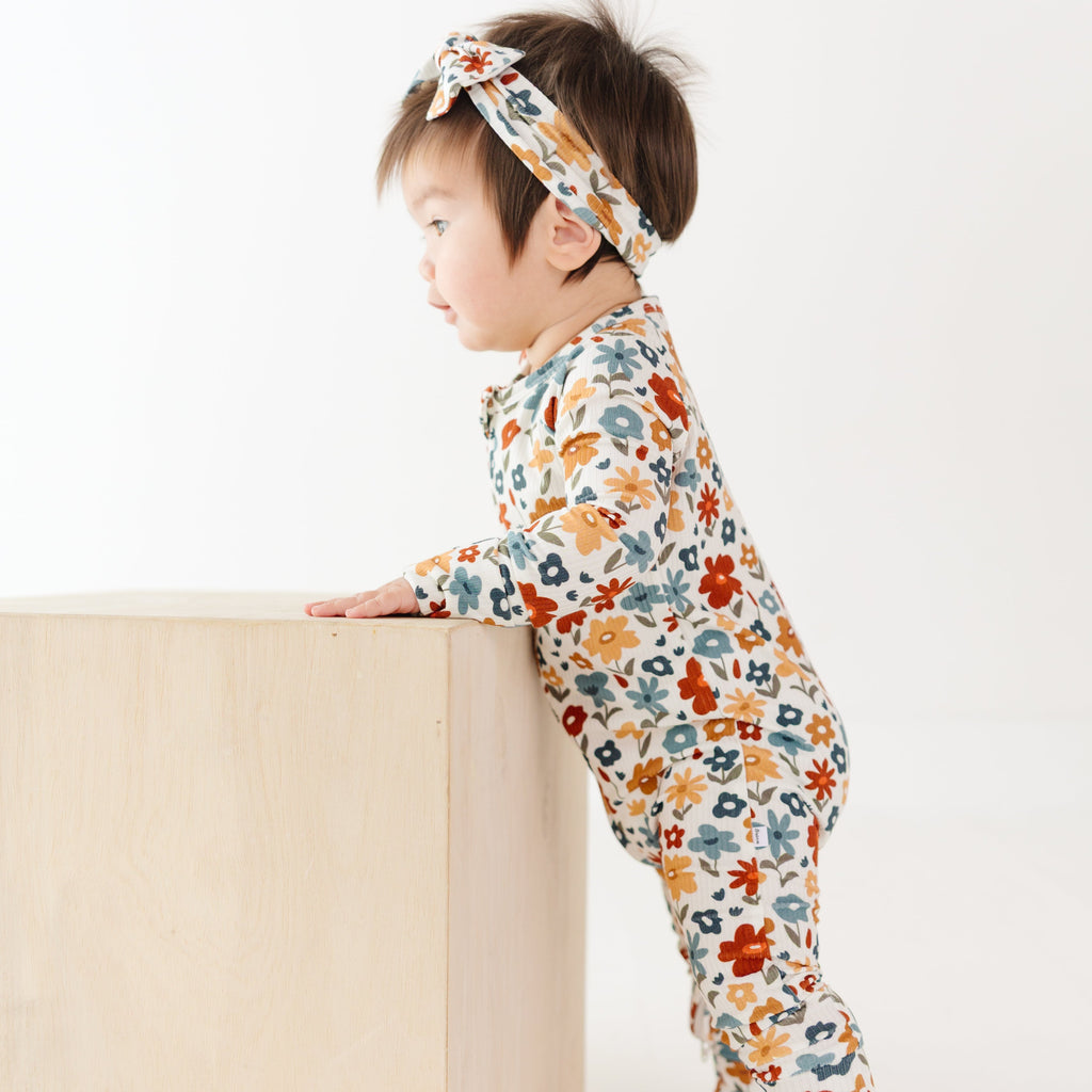 Autumn Meadow Small Ribbed Zip Romper