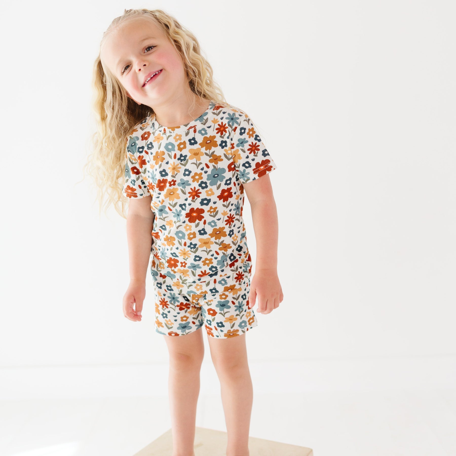 Autumn Meadow Small Ribbed Shorts Two-Piece Set