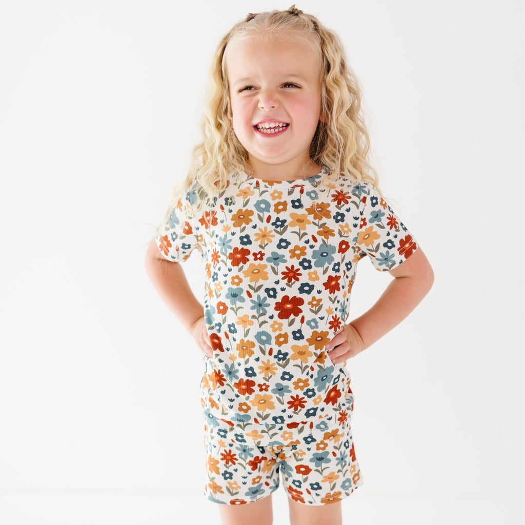 Autumn Meadow Small Ribbed Shorts Two-Piece Set