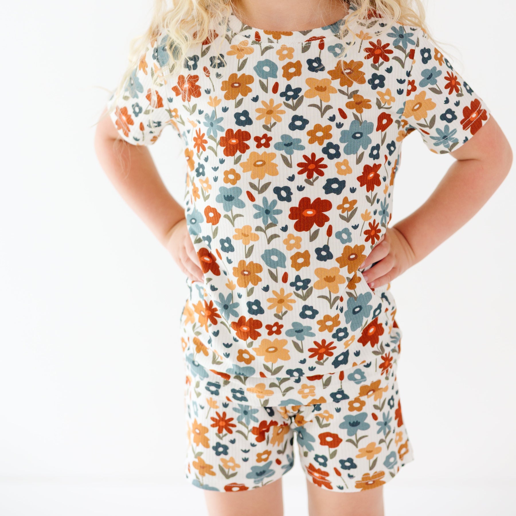 Autumn Meadow Small Ribbed Shorts Two-Piece Set